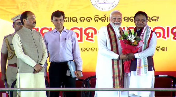 ନୂଆ ମୁଖ୍ୟମନ୍ତ୍ରୀ ମୋହନ ମାଝୀଙ୍କୁ ଶୁଭେଚ୍ଛା ଜଣାଇଲେ ପ୍ରଧାନମନ୍ତ୍ରୀ ନରେନ୍ଦ୍ର ମୋଦି